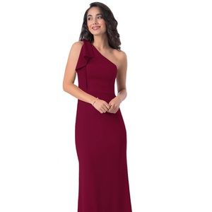 AZAZIE RINNA SIZE 4 BURGUNDY BRIDESMAIDS DRESS